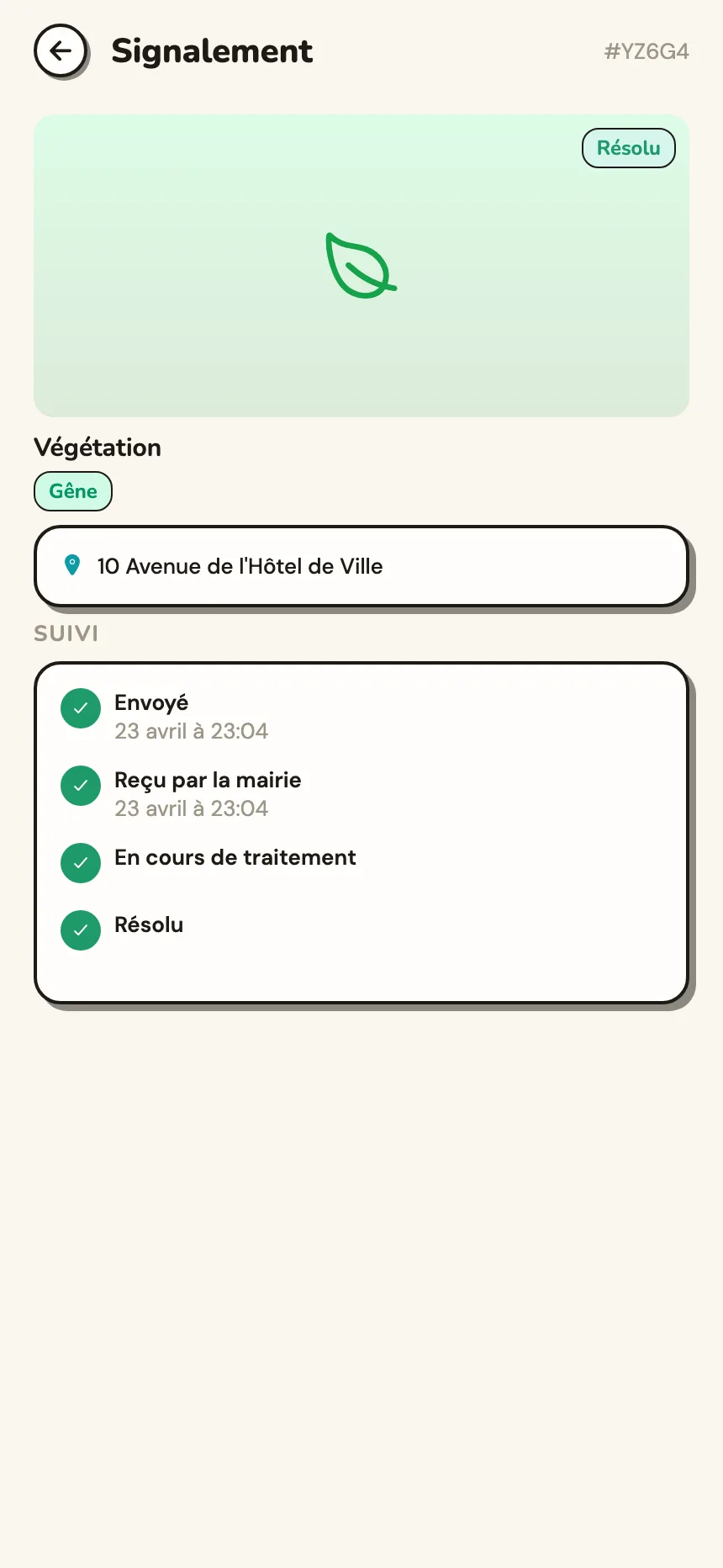 Suivi d’un signalement, de l’envoi à la résolution